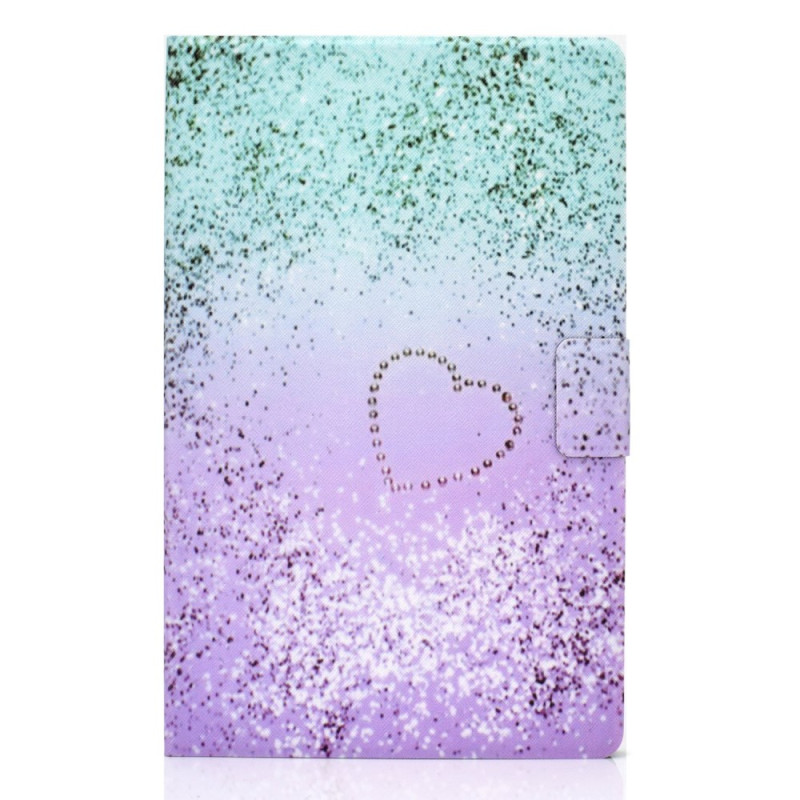 Housse Samsung Galaxy Tab A11 Plus / A9 Plus Coeur et Paillettes