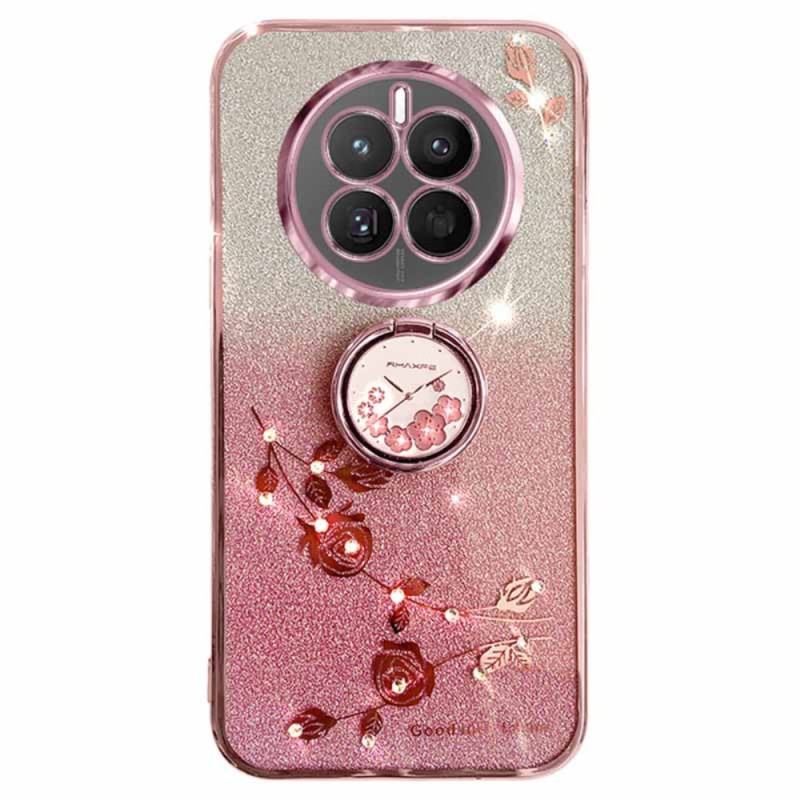 Coque Realme 12 Pro / 12 Pro Plus Fleurs et Strass Support KADEM