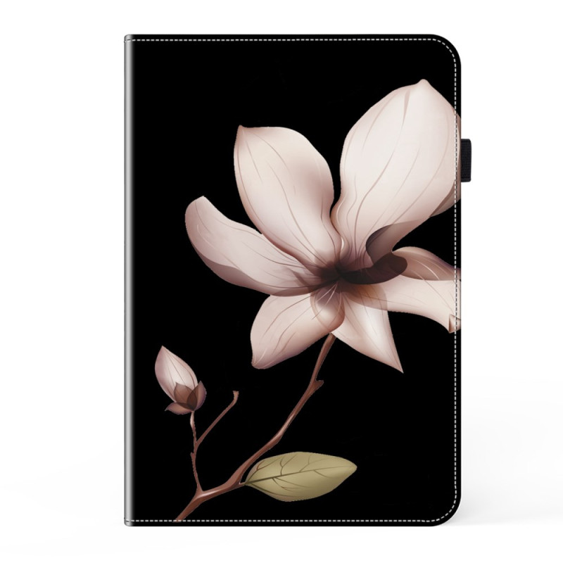 Étui Samsung Galaxy Tab A8 10.5 (2021) / (2022) Housse de tablette anti-chute avec fermeture élastique et motif fleur rose