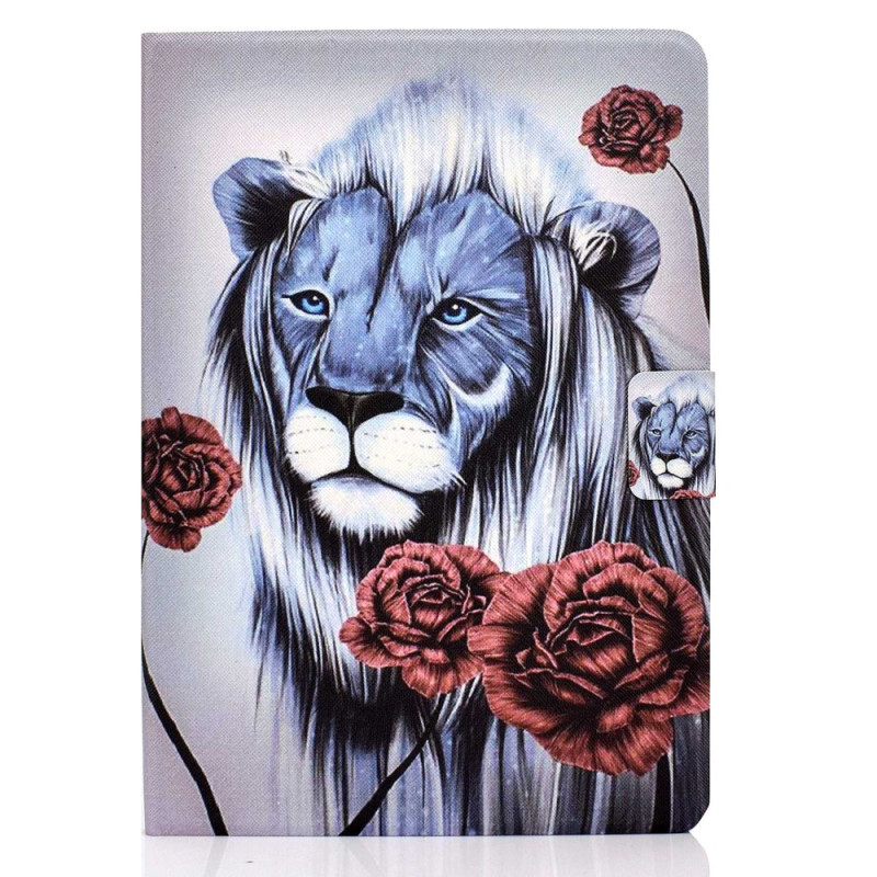 Housse Samsung Galaxy Tab A 8.0 (2019) Roses et Lion