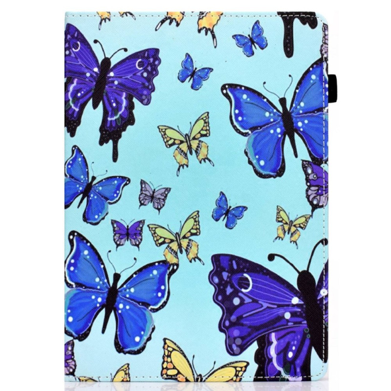 Étui Samsung Galaxy Tab A 8.0 (2019) Papillons Bleus sur Fond Vert