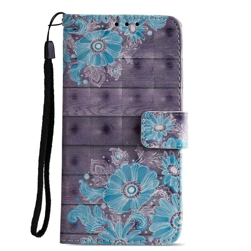 Housse Huawei P20 Fleurs Bleues 3D Housse Huawei P20 Fleurs Bleues 3D