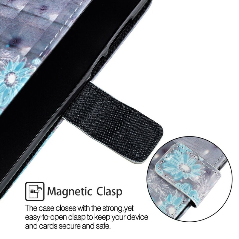 Housse Huawei P20 Fleurs Bleues 3D Housse Huawei P20 Fleurs Bleues 3D