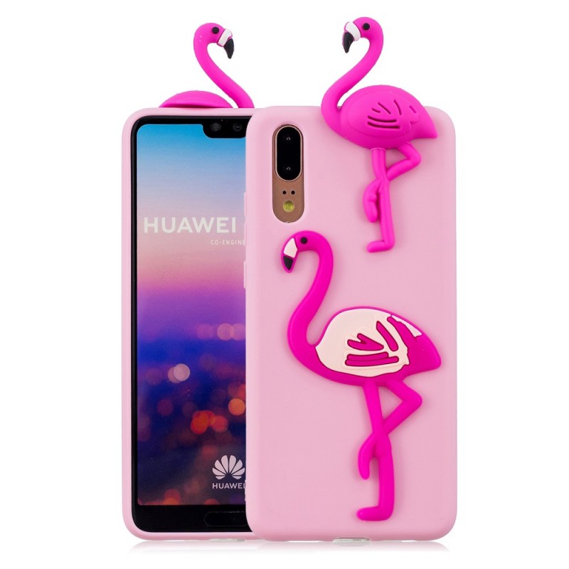 coque huawei p20 lite flamant rose