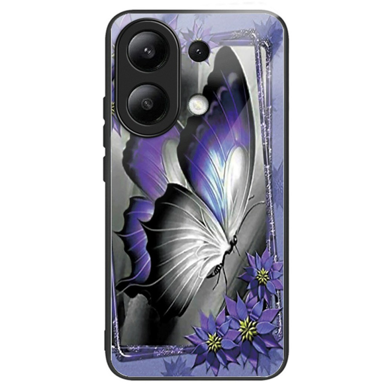 Coque Xiaomi Redmi Note 13 4G Verre Trempé Papillon Violet