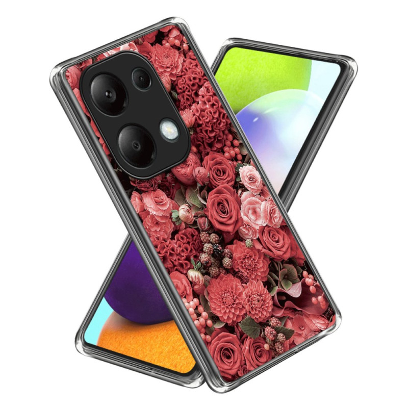 Coque Xiaomi Redmi Note 13 Pro 4G / Poco M6 Pro 4G Fleurs Rouges et Roses