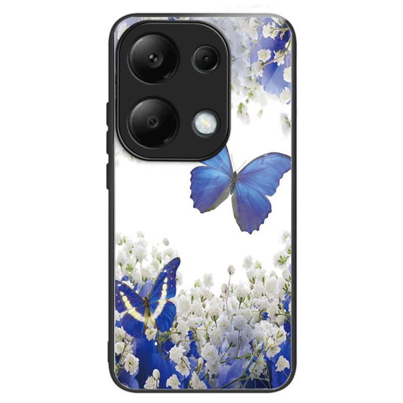 Coque Xiaomi Redmi Note 13 Pro 4G / Poco M6 Pro 4G Verre Trempé Papillons Bleus