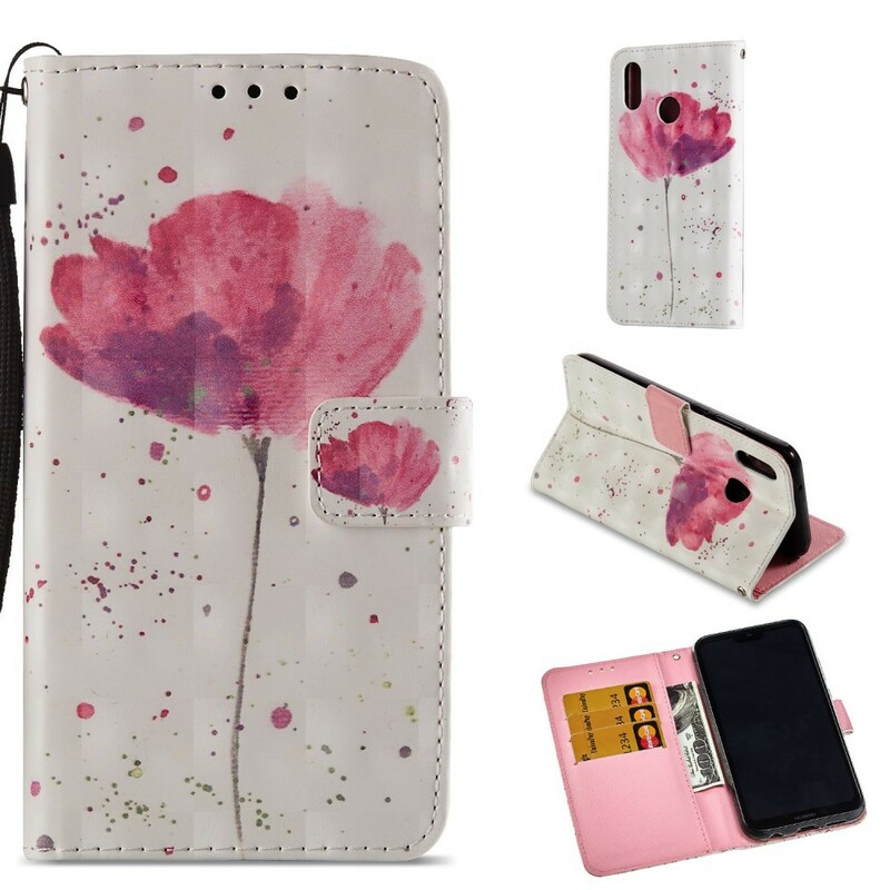 Housse Huawei P20 Lite Coquelicot Aquarelle 3D Housse Huawei P20 Lite Coquelicot Aquarelle 3D