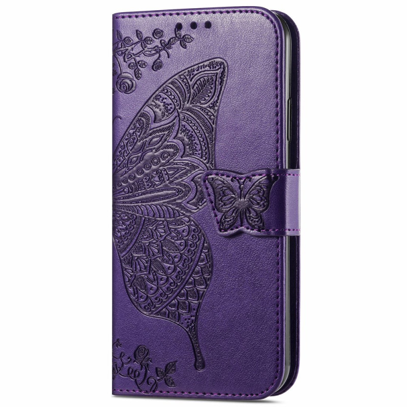 Housse Samsung Galaxy M15 5G Papillon Baroque à Lanière