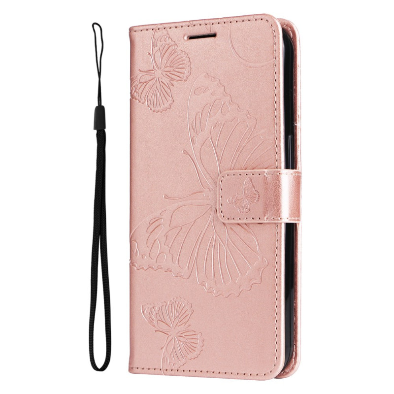 Housse Oppo A58 Papillons Géants à Lanière