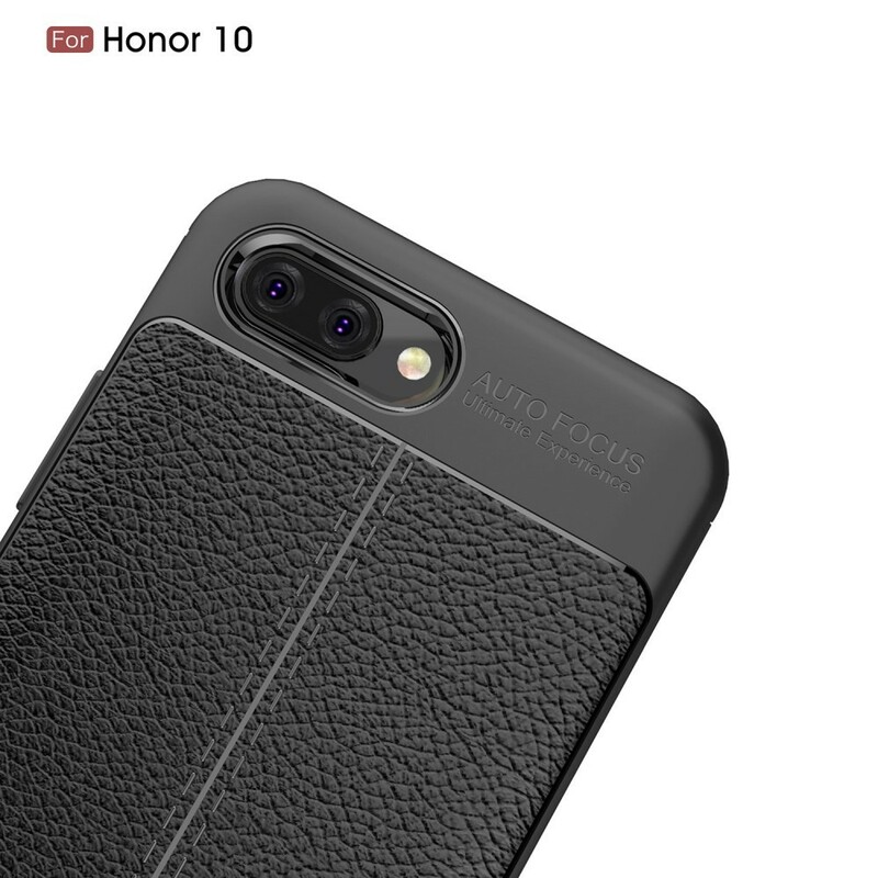 Coque Huawei Honor 10 Effet Cuir Litchi Double line