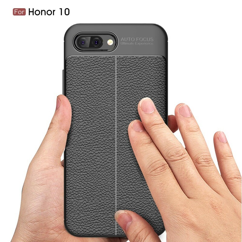 Coque Huawei Honor 10 Effet Cuir Litchi Double line