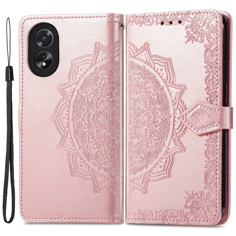 Housse Oppo A38 / A18 Mandala Baroque à Lanière