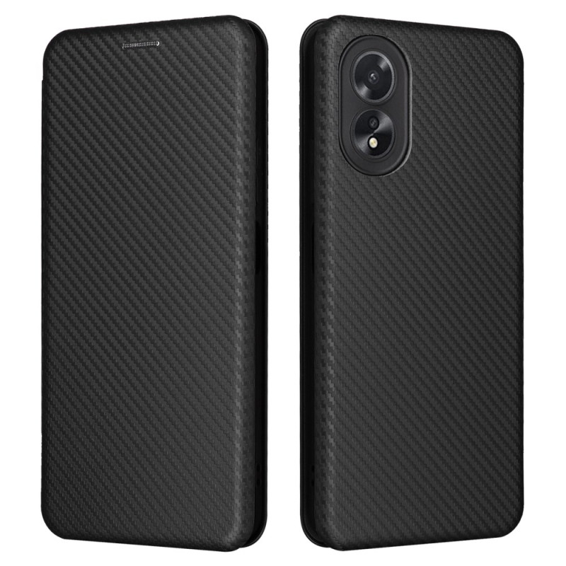 Flip Cover Oppo A38 Fibre Carbone