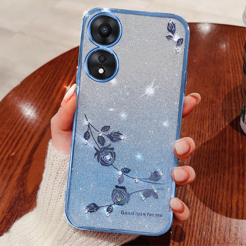 Coque Oppo A17 4G / A17k Fleurs et Strass