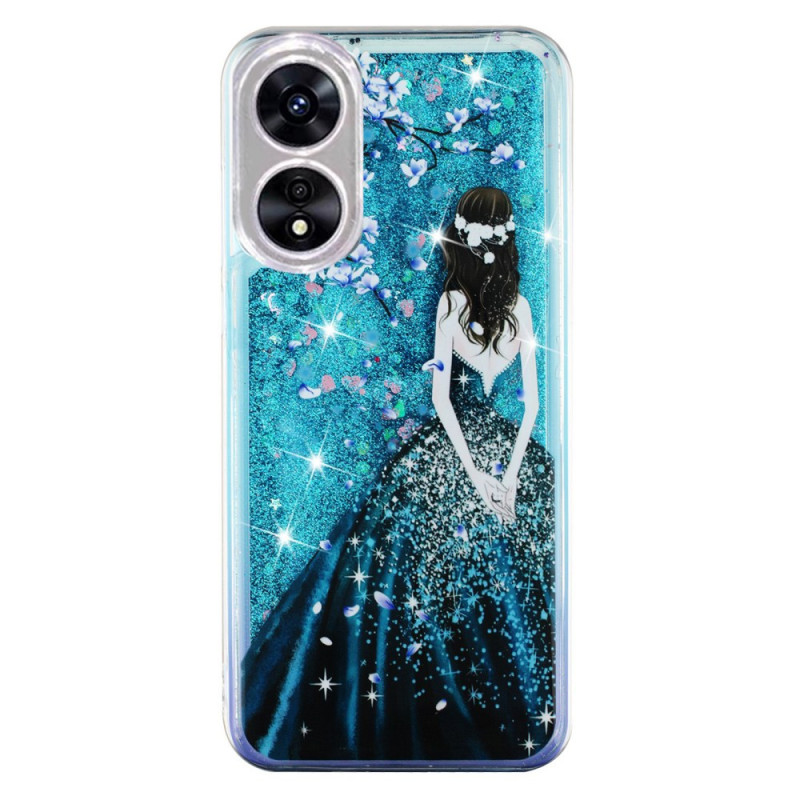 Coque Oppo A17 / A17k Paillettes Fille Bleue