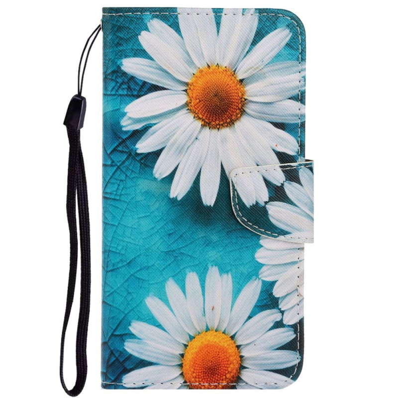 Housse Oppo A96 Chrysanthèmes à Lanière