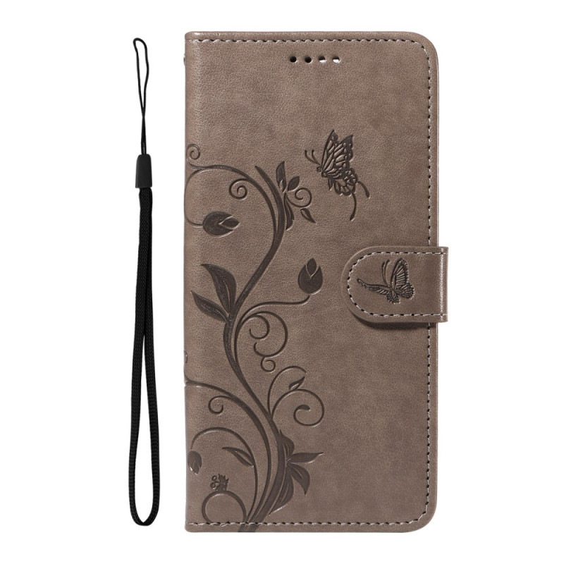 Housse Xiaomi Redmi A3 / Poco C61 Design Papillons et Fleurs à Lanière