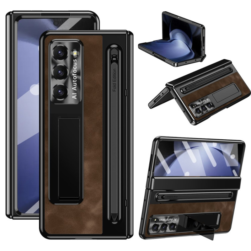 Étui Samsung Galaxy Z Fold 6 Support, Stylet et Film en Verre Trempé Style Vintage