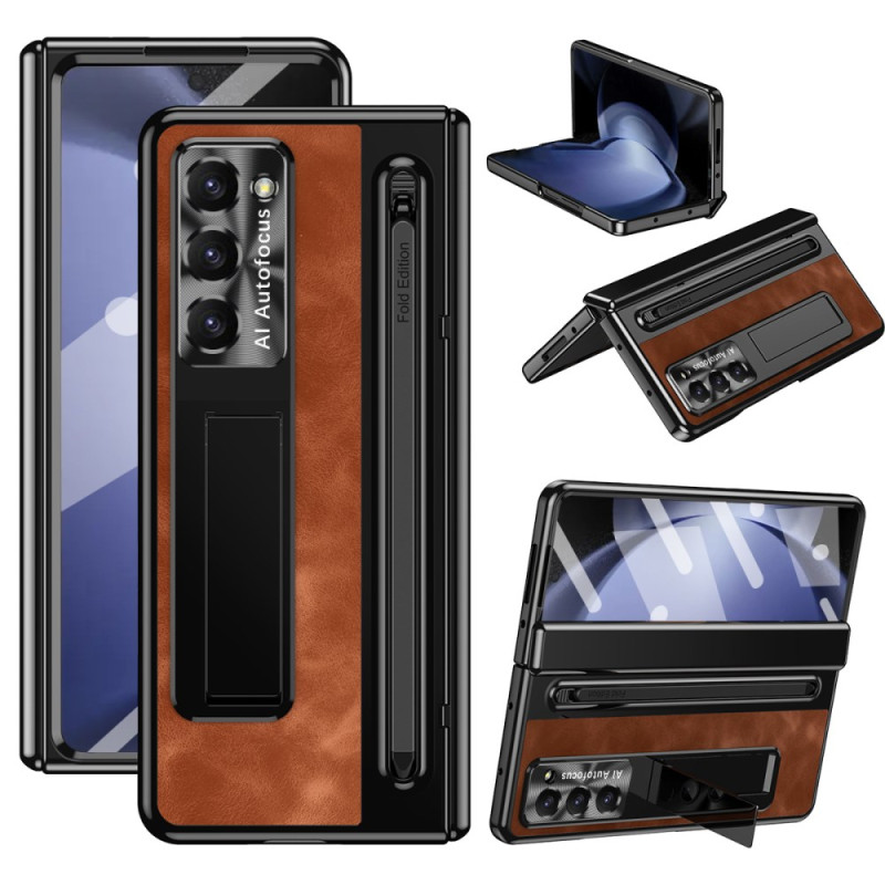 Étui Samsung Galaxy Z Fold 6 Support, Stylet et Film en Verre Trempé Style Vintage