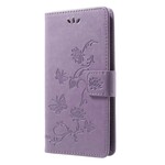 Housse Honor 9 Lite Papillons Et Fleurs À Lanière