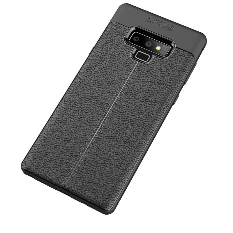 Coque Samsung Galaxy Note 9 Effet Cuir Litchi Double Line