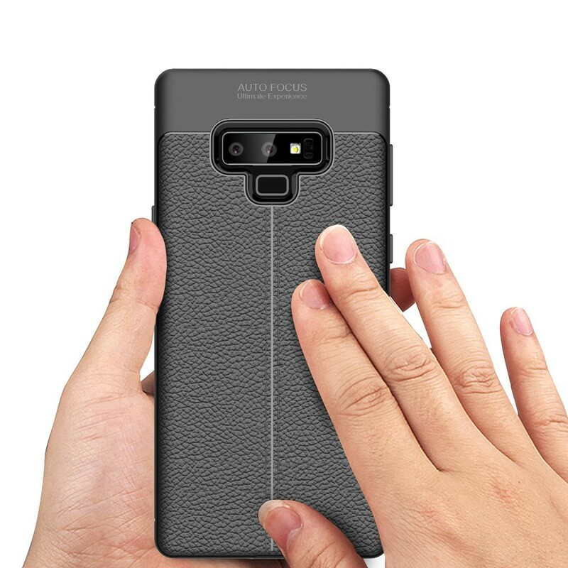 Coque Samsung Galaxy Note 9 Effet Cuir Litchi Double Line