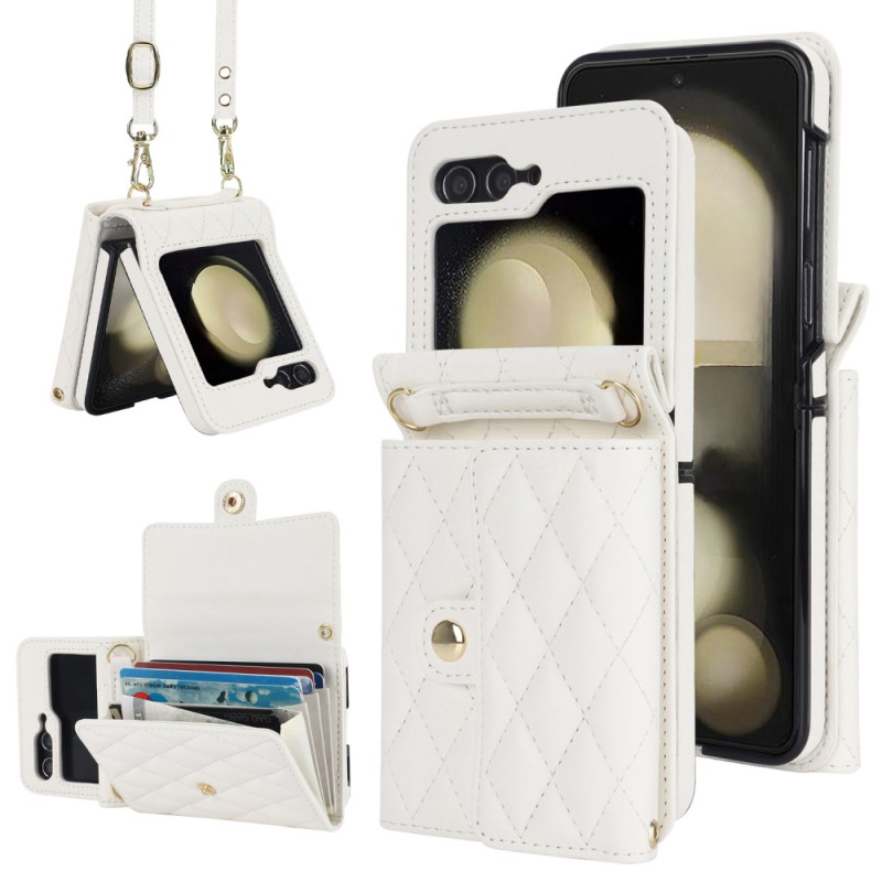 Coque Samsung Galaxy Z Flip 7 FE / Z Flip 6 Portefeuille à Bandoulière