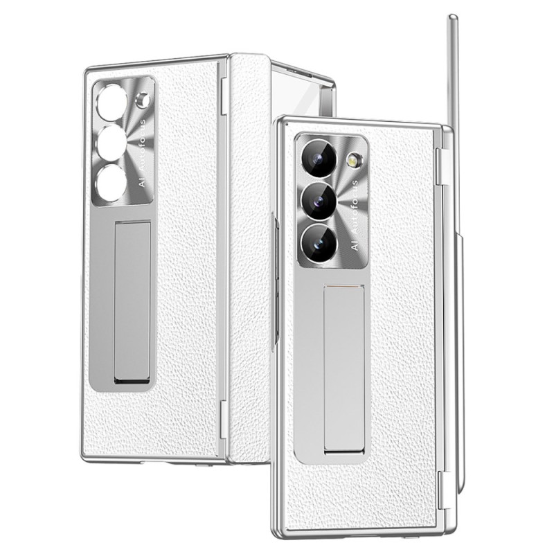 Coque Samsung Galaxy Z Fold 6 Simili Cuir Support et Porte-Stylet