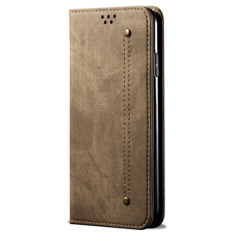 Flip Cover Motorola Edge 50 Fusion Tissu Jeans