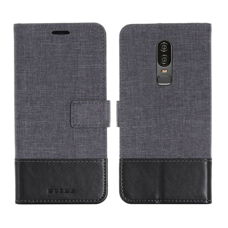 Housse OnePlus 6 Muxma Tissu et Effet Cuir