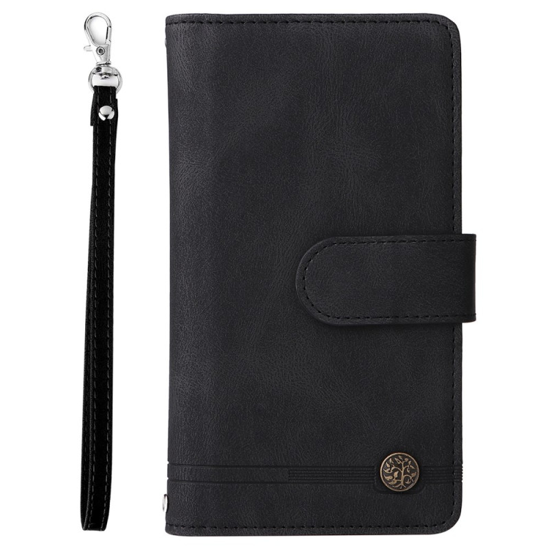 Housse iPhone 16 Portefeuille Rivet à Lanière