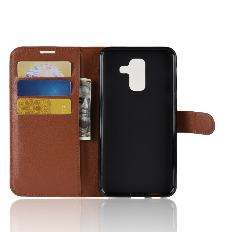 Housse Samsung Galaxy A6 Plus Simili Cuir Litchi Housse Samsung Galaxy A6 Plus Simili Cuir Litchi