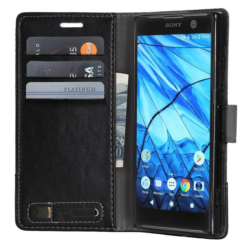 Housse Sony Xperia XA2 Muxma Tissu et Effet Cuir