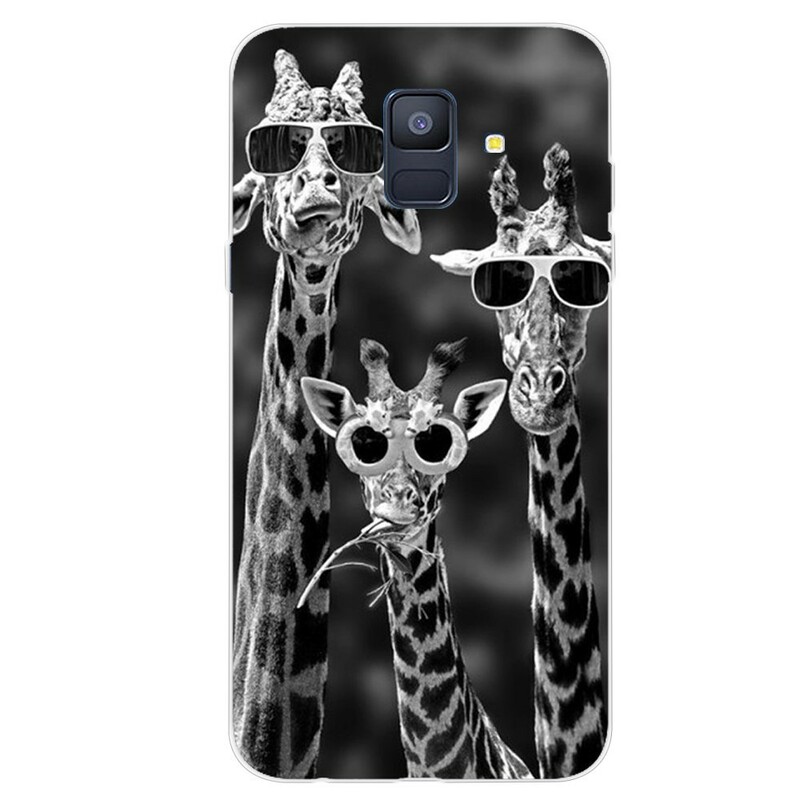 Coque Samsung Galaxy A6 Girafes à Lunettes