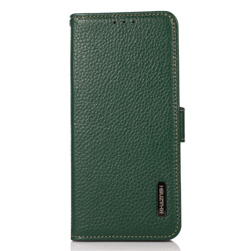 Housse iPhone 16 Pro Cuir Véritable avec Blocage RFID KHAZNEH