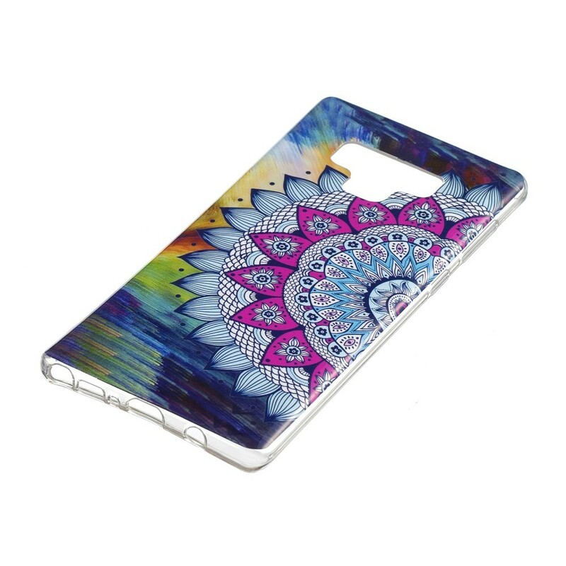 Coque Samsung Galaxy Note 9 Hibou Mandala Fluorescente