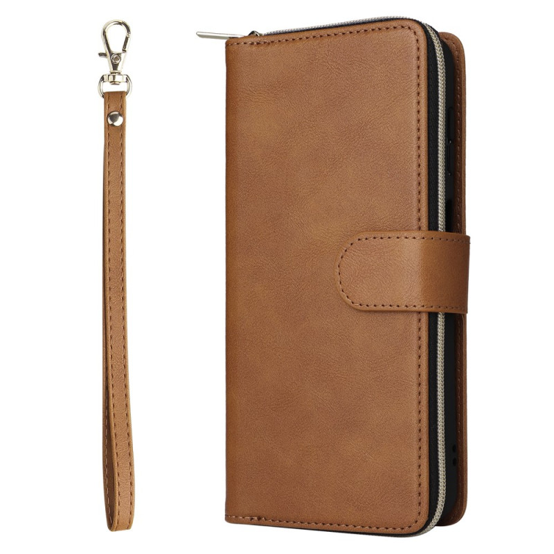 Housse Samsung Galaxy S24 FE Portefeuille Effet Cuir et Lanière