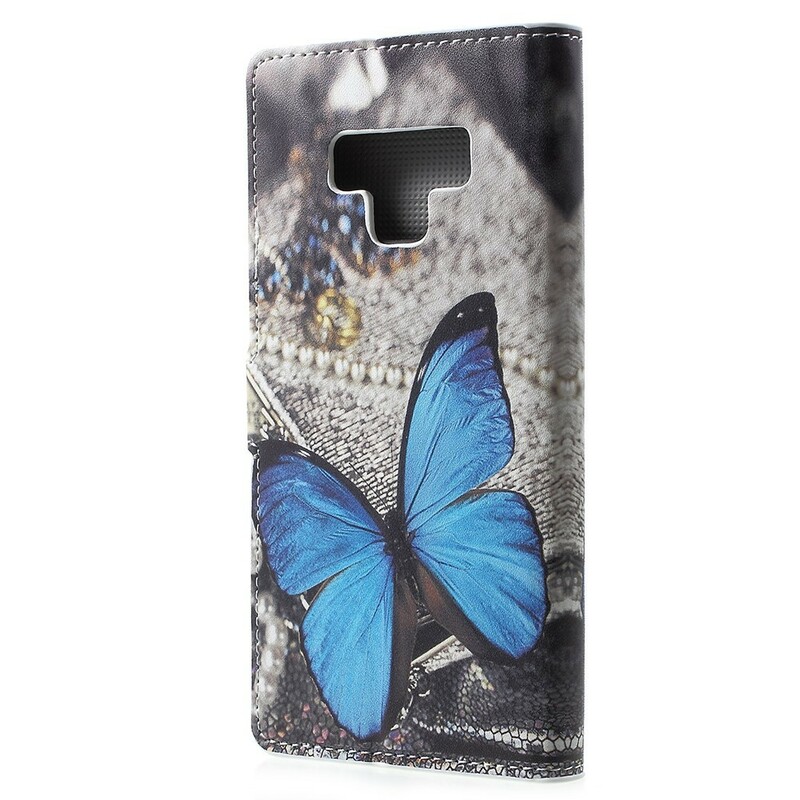 Housse Samsung Galaxy Note 9 Papillon Bleu