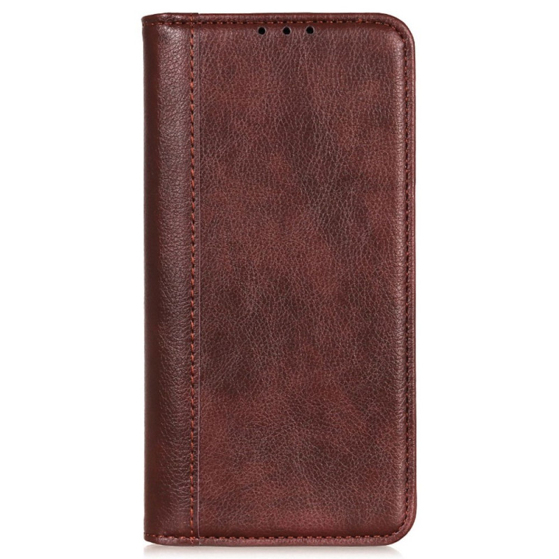 Flip Cover Samsung Galaxy S24 FE Cuir Fendu Texture Litchi