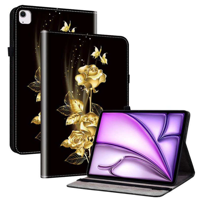 Étui iPad Air 11 (2025) (2024) Papillon Dorés et Roses