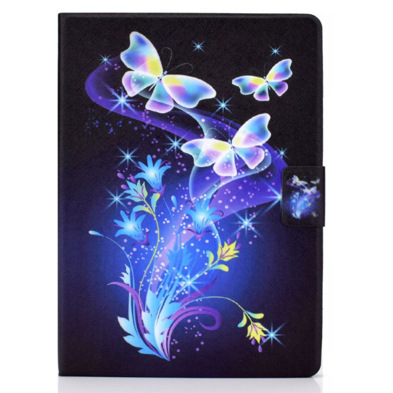 Étui iPad Air 11 (2025) (2024)/Air (2022) (2020)/ Pro 11 Papillons et Fleurs Illuminés