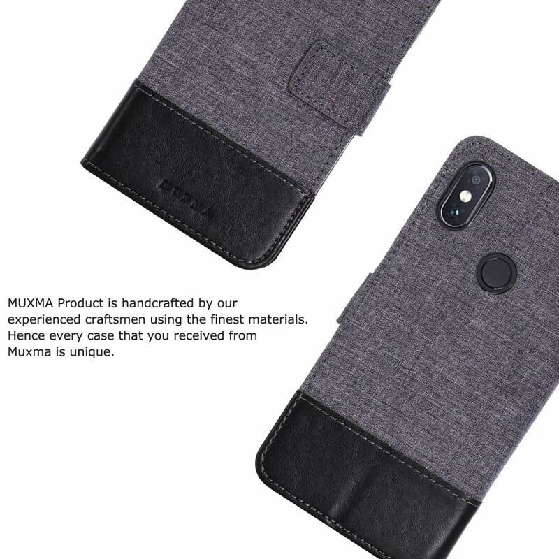Housse Xiaomi Redmi Note 5 Muxma Tissu et Effet Cuir