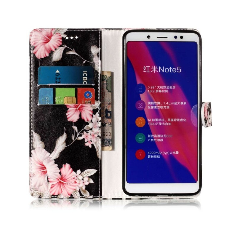 Housse Xiaomi Redmi Note 5 Fleurs Roses