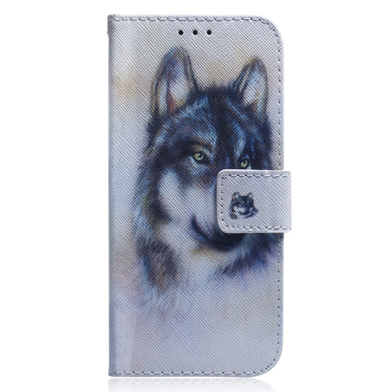 Housse Nokia C32 Loup Aquarelle