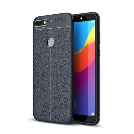 Coque Huawei Y7 2018 Effet Cuir Litchi Double Line