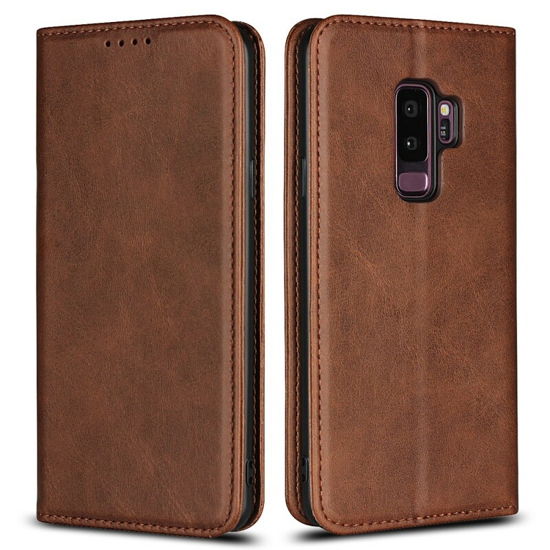 Flip Cover Samsung Galaxy S9 Plus Simili Cuir Coutures