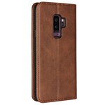 Flip Cover Samsung Galaxy S9 Plus Simili Cuir Coutures