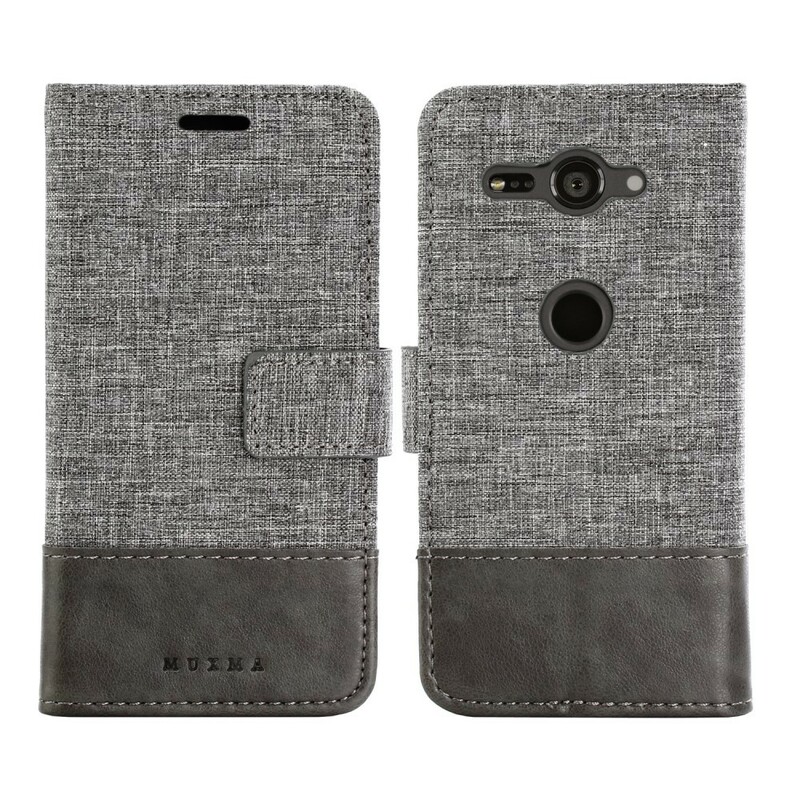 Housse Sony Xperia XZ2 Compact Muxma Tissu et Effet Cuir Housse Sony Xperia XZ2 Compact Muxma Tissu et Effet Cuir