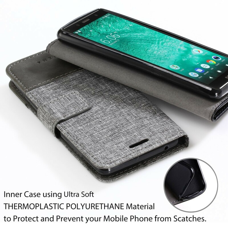 Housse Sony Xperia XZ2 Compact Muxma Tissu et Effet Cuir Housse Sony Xperia XZ2 Compact Muxma Tissu et Effet Cuir